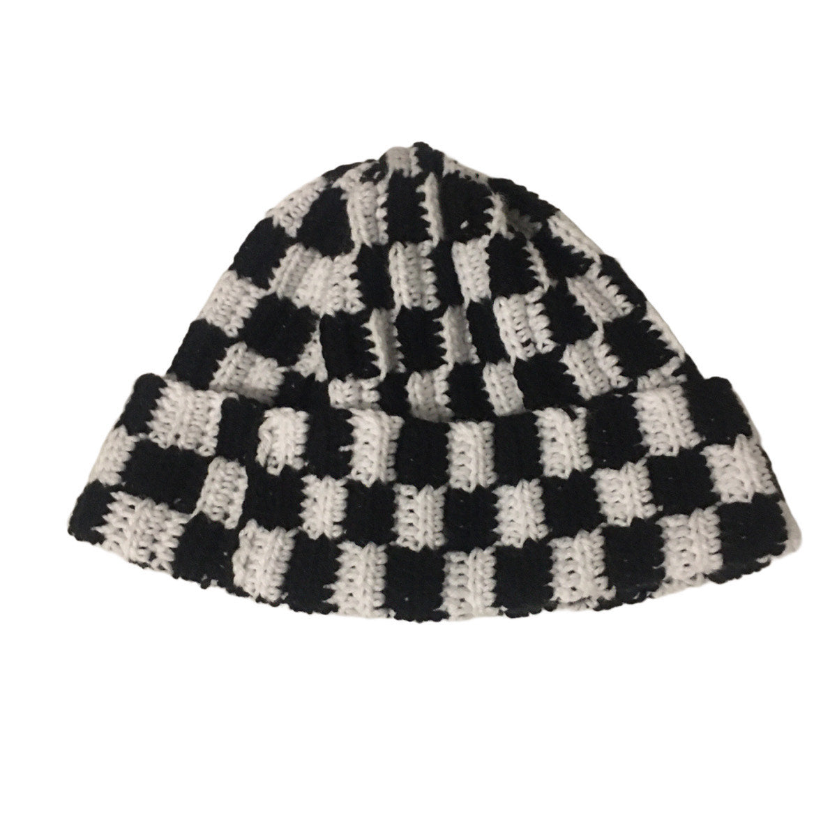Crocheted Beanie (Black & White)