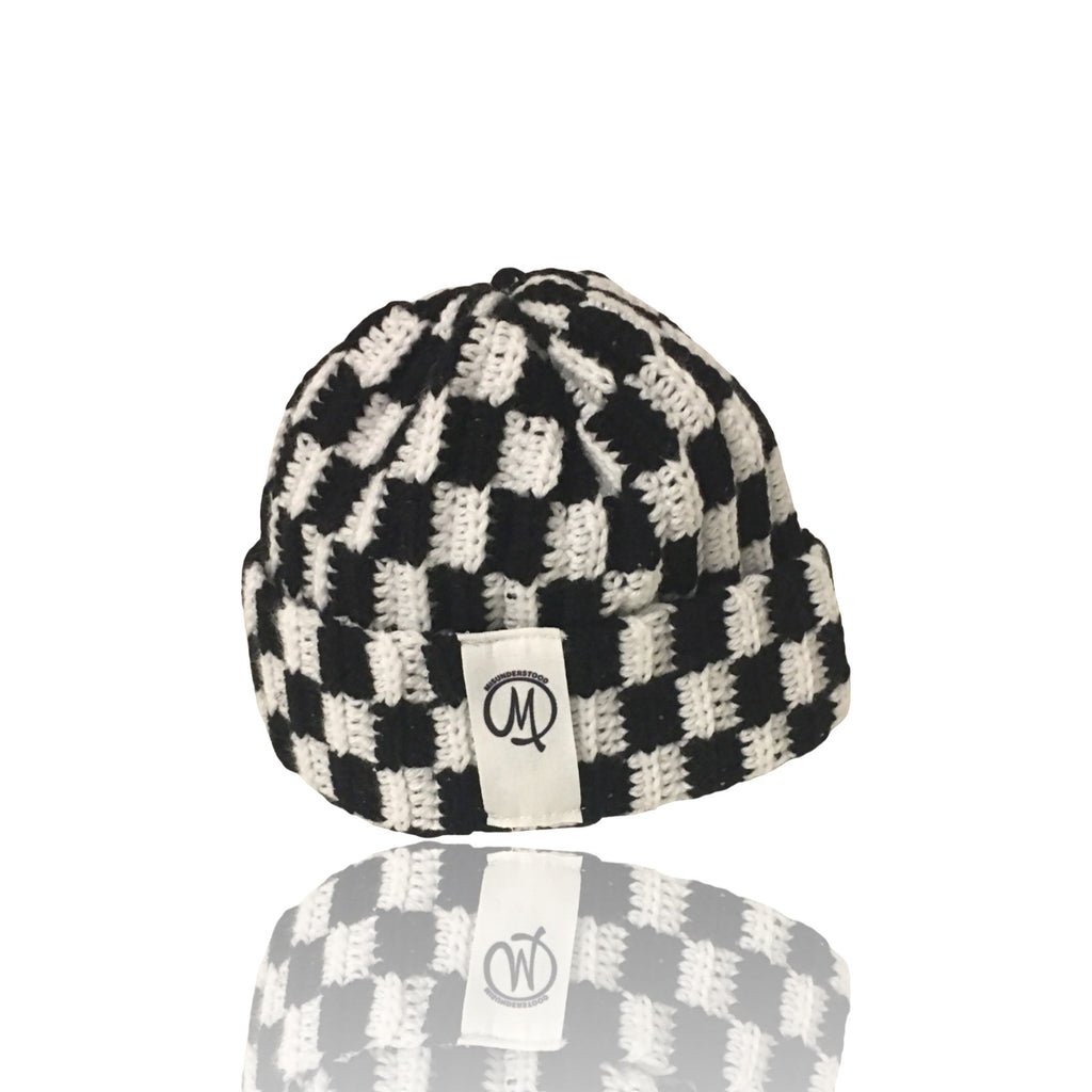 Crocheted Beanie (Black & White)