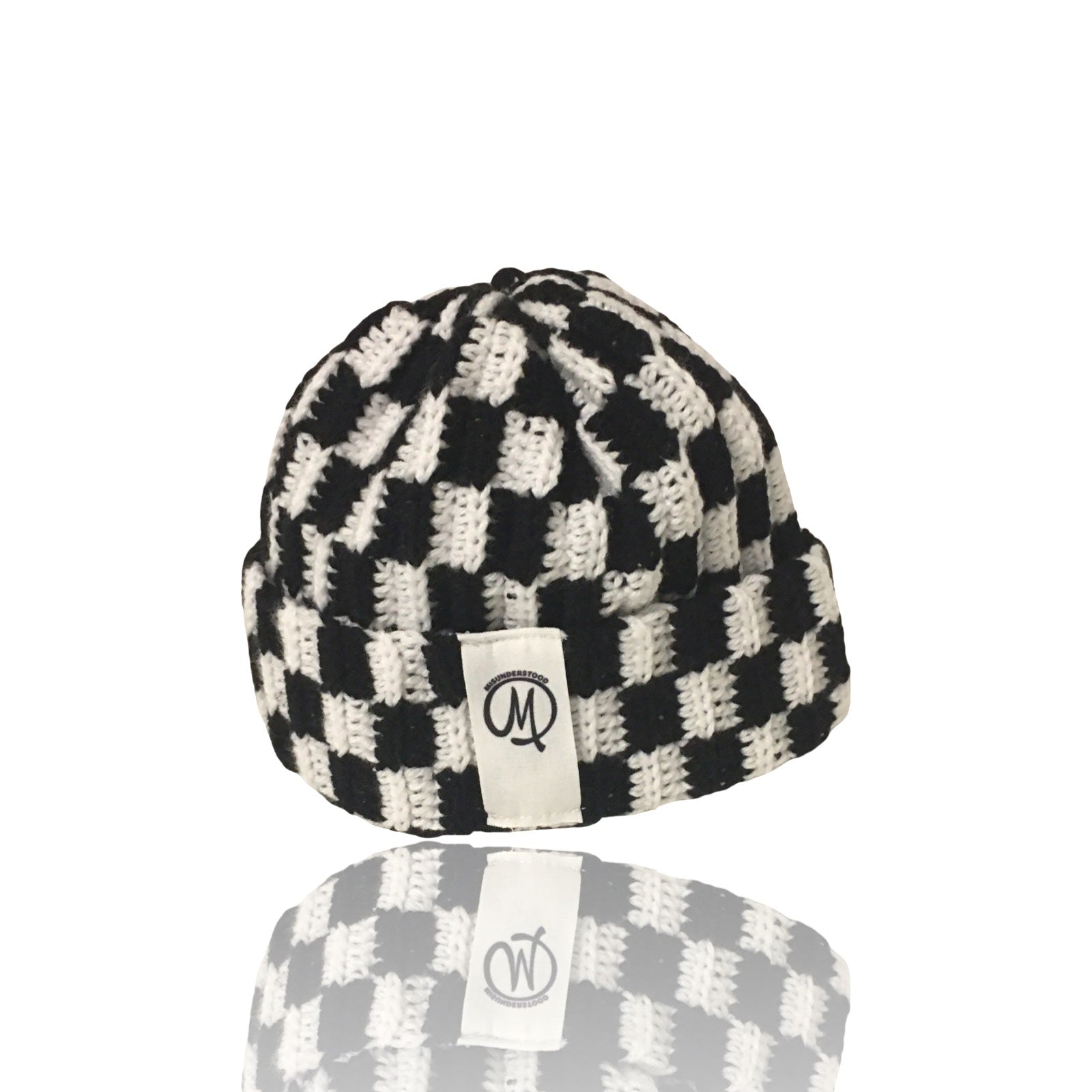 Crocheted Beanie (Black & White)