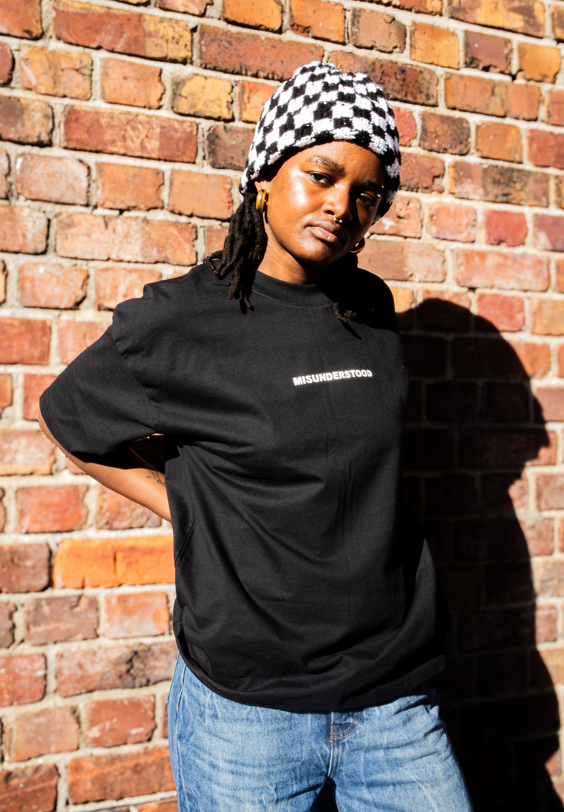 Crocheted Beanie (Black & White)
